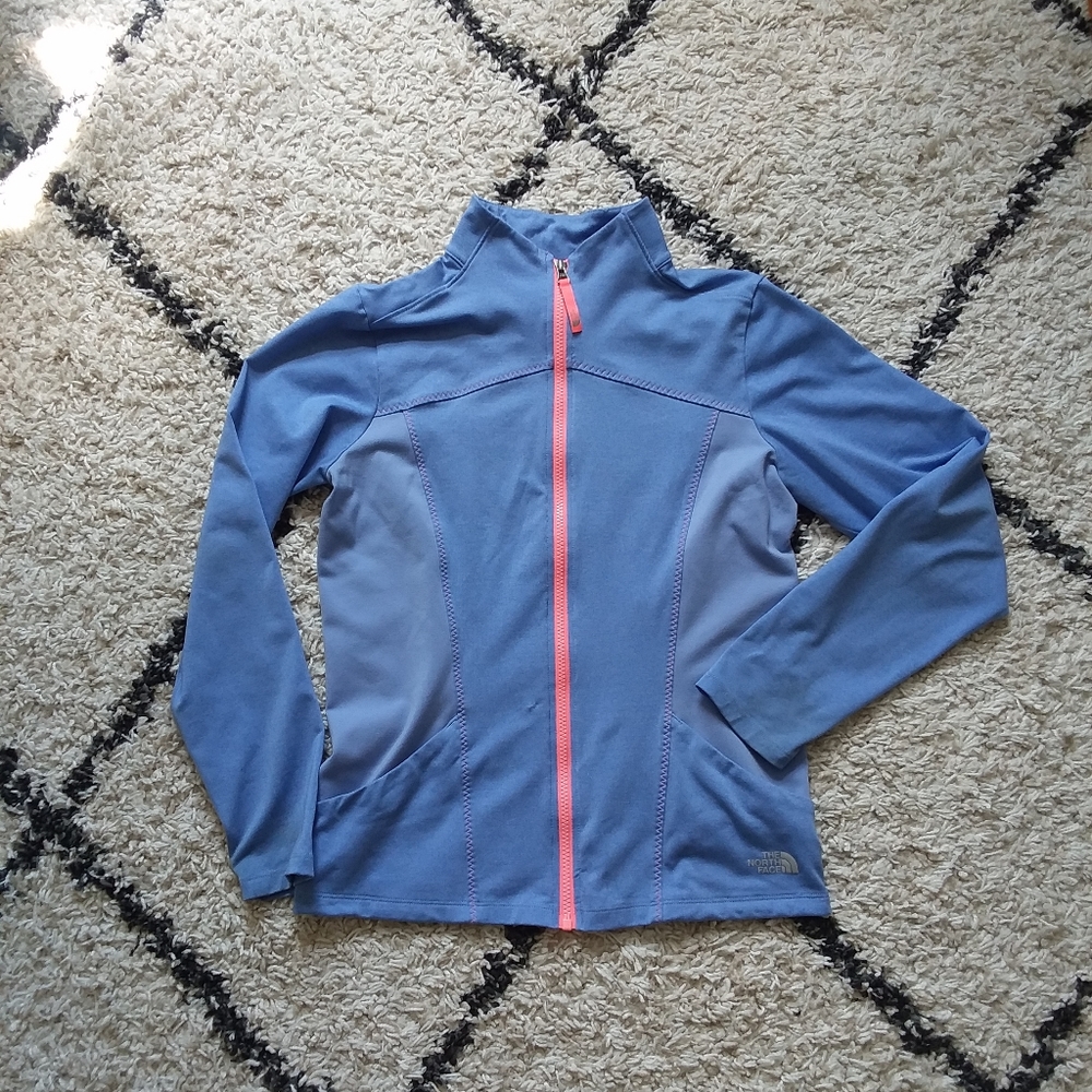 The North Face blue pink sweatshirt